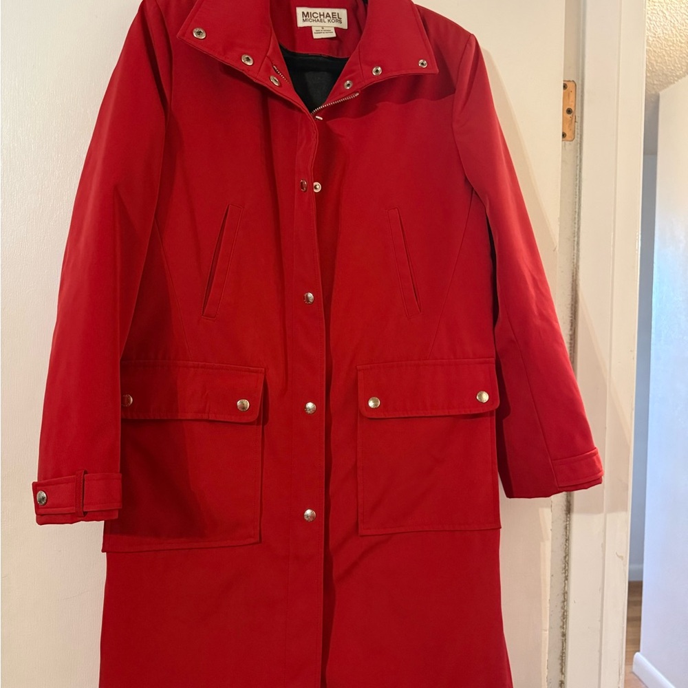 Michael Kors Bold Red‎ Trench Coat